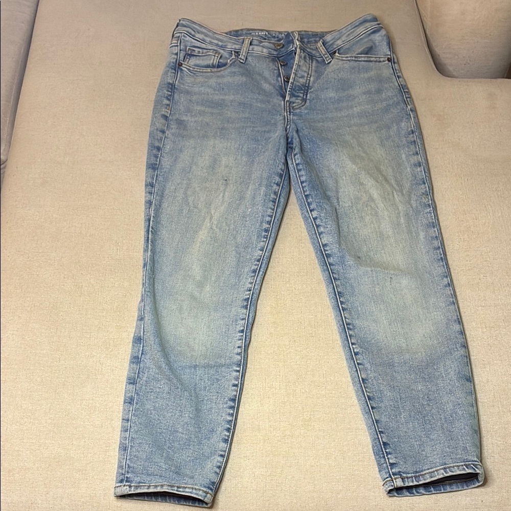 Old Navy High-Rise OG Straight Extra Stretch Light Blue Women's Jeans - Picture 2 of 7
